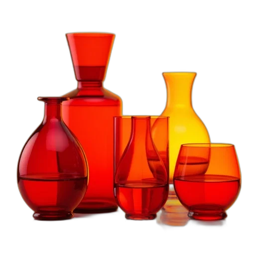 bottle, 3d render, photorealistic, red transparent PNG cut-out