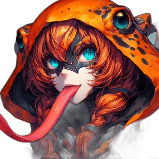 mask, face, hat, creature, anime, concept art, fantasy art, pixel art transparent PNG cut-out