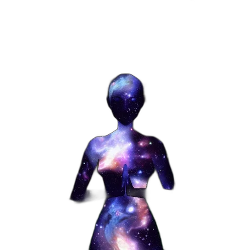 dress, robot, staff, creature, 3d render, concept art, pixel art, vaporwave transparent PNG cut-out