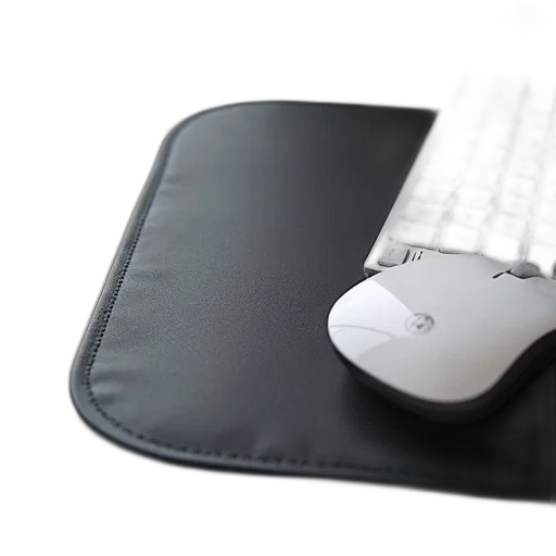 3d render, white, computer, mouse, keyboard, placed, black, pad transparent PNG cut-out
