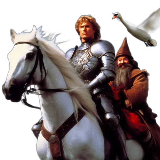 sword, fantasy art, concept art, fantasy, scene, knight, rides, white transparent PNG cut-out