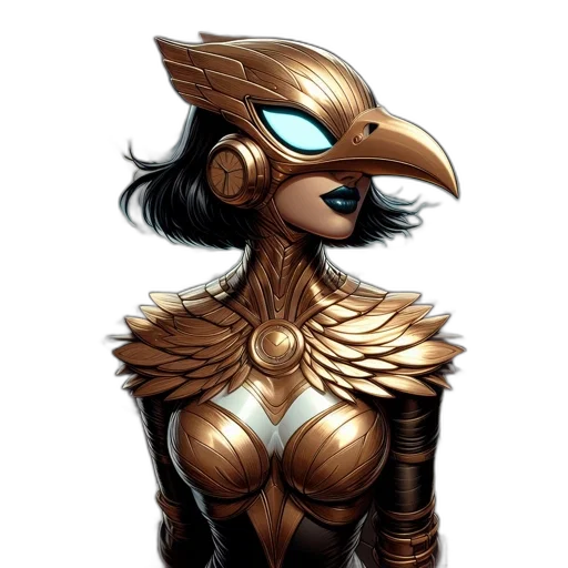 mask, jewelry, concept art, comic book art, fantasy art, cartoon, golden, woman transparent PNG cut-out