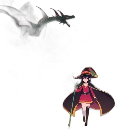 dragon, staff, weapon, sword, concept art, fantasy art, pixel art, anime transparent PNG cut-out