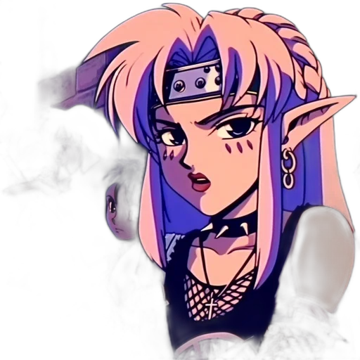 dragon, staff, fantasy art, concept art, anime, cyberpunk, neon lights, pastel transparent PNG cut-out