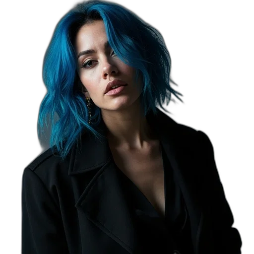 jacket, hair, face, jewelry transparent PNG cut-out