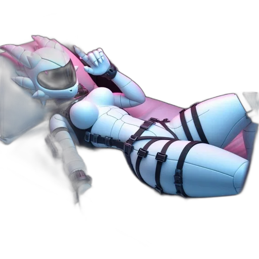 robot, weapon, shoes, mask, vaporwave, 3d render, concept art, cyberpunk transparent PNG cut-out
