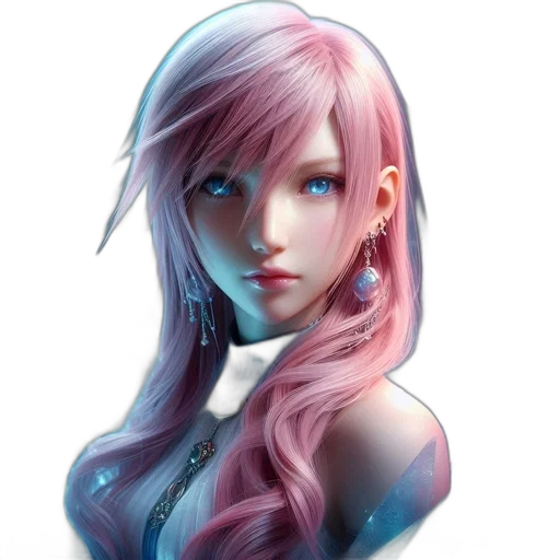 face, dress, fantasy art, concept art, photorealistic, anime, pastel, blue transparent PNG cut-out
