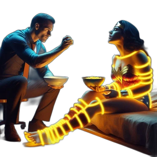 concept art, comic book art, fantasy art, cyberpunk, fire, neon lights, outer space, night transparent PNG cut-out