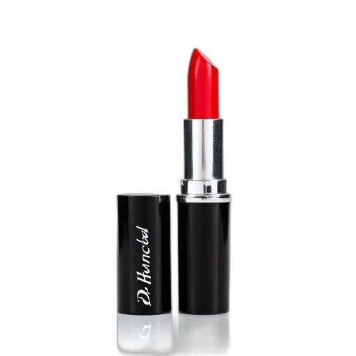 red, black, lipstick, tube, inside, displayed, against, white transparent PNG cut-out