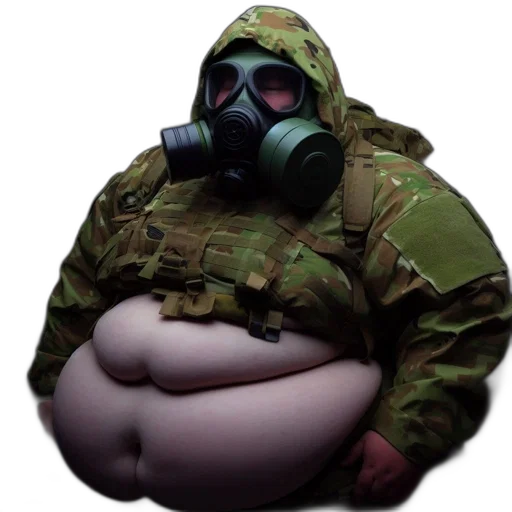 jacket, mask, creature, animal, concept art, individual, military-style, camo transparent PNG cut-out