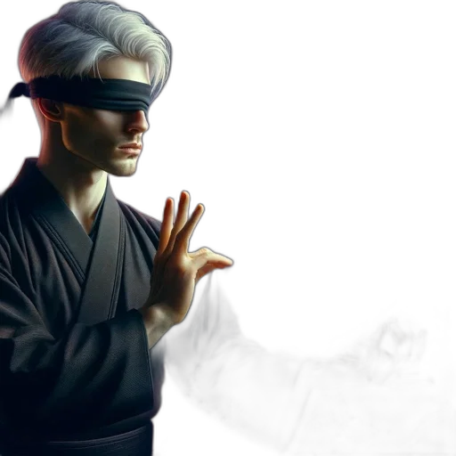 staff, hat, mask, concept art, 3d render, anime, photorealistic, blindfolded transparent PNG cut-out