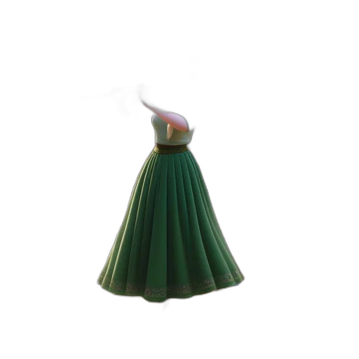 dress, jewelry, crown, hat, 3d render, green, frozen, illustrated transparent PNG cut-out