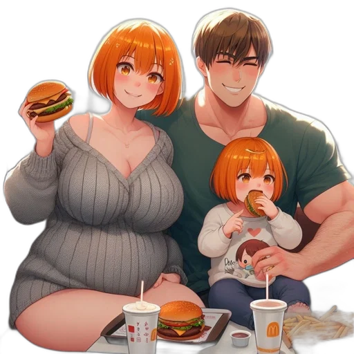 food, anime, watercolor, concept art, pixel art, fire, monochrome, family transparent PNG cut-out