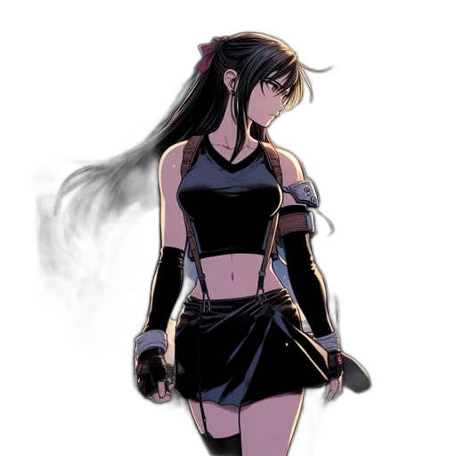 dress, concept art, anime, fantasy art, comic book art, neon lights, dark, monochrome transparent PNG cut-out