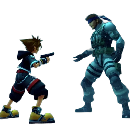 concept art, 3d render, pixel art, comic book art, blue, green, dark, two transparent PNG cut-out