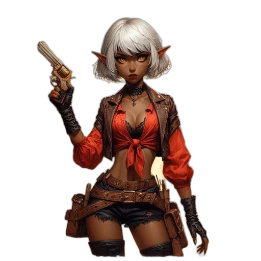 staff, weapon, concept art, fantasy art, comic book art, cyberpunk, female, elf transparent PNG cut-out