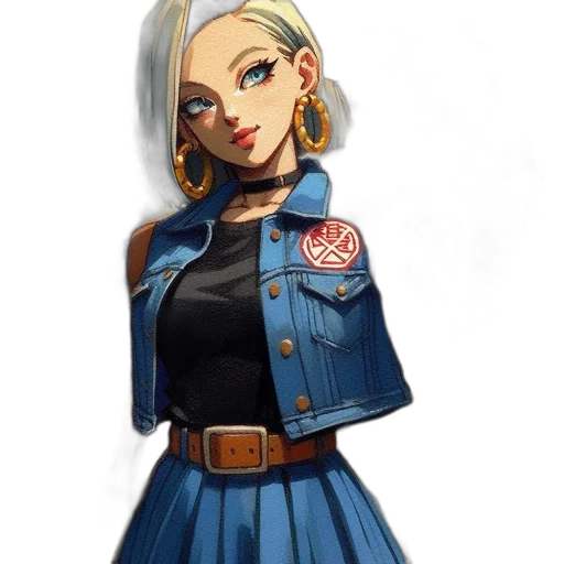 jacket, staff, dress, face, concept art, cartoon, anime, comic book art transparent PNG cut-out