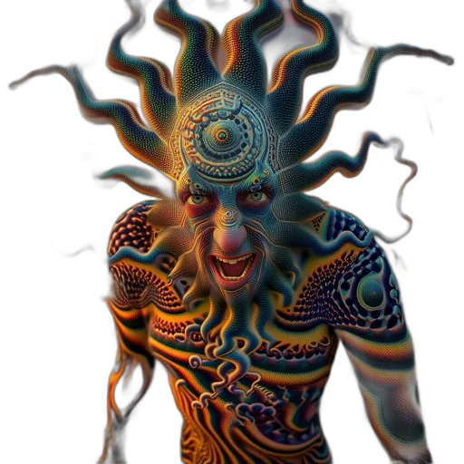 mask, creature, face, hair, fantasy art, concept art, 3d render, photorealistic transparent PNG cut-out