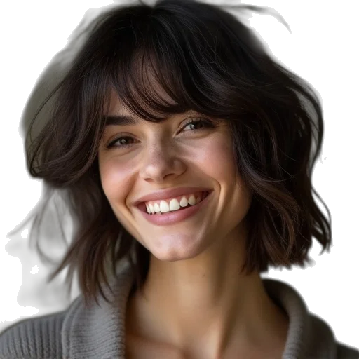 face, hair, crown, staff transparent PNG cut-out