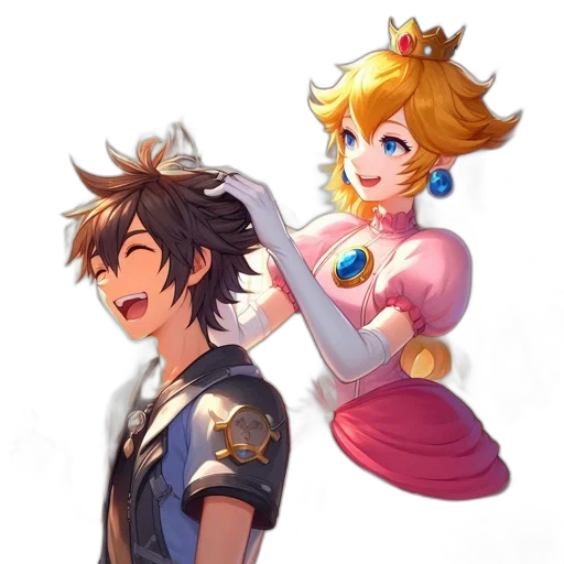 crown, weapon, staff, dress, concept art, pixel art, fantasy art, anime transparent PNG cut-out