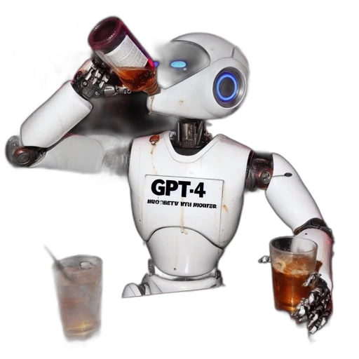 robot, 3d render, cyberpunk, concept art, humanoid, named, gpt-4, sporting transparent PNG cut-out