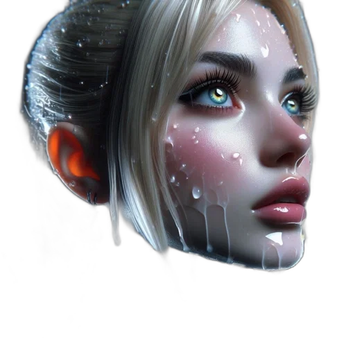 face, mask, robot, staff, fantasy art, concept art, photorealistic, 3d render transparent PNG cut-out