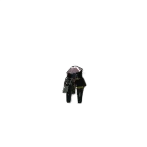 hat, jacket, creature, umbrella, pixel art, concept art, 3d render, dark transparent PNG cut-out