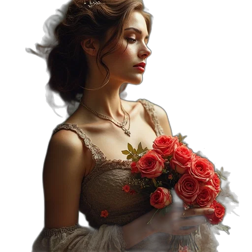 dress, crown, jewelry, face transparent PNG cut-out