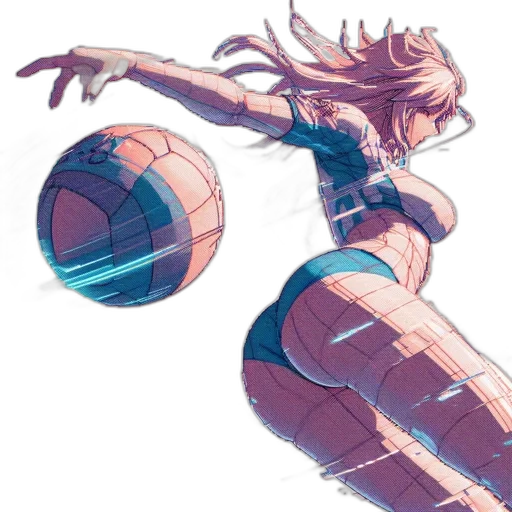 robot, hair, concept art, anime, vaporwave, watercolor, blue, pastel transparent PNG cut-out