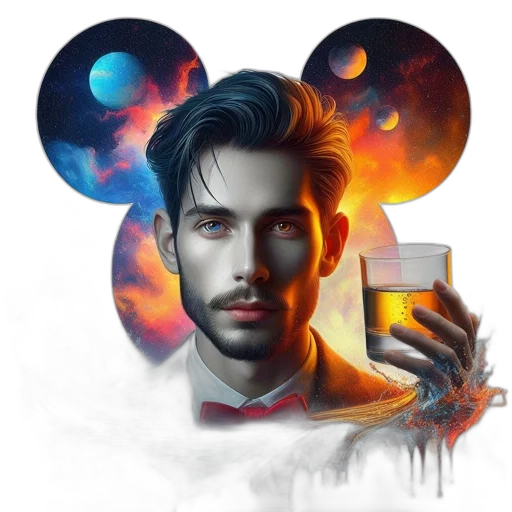 face, mask, concept art, fantasy art, photorealistic, cartoon, neon lights, image transparent PNG cut-out