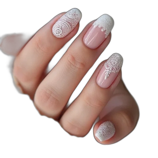 jewelry, photorealistic, 3d render, pastel, monochrome, nails, white, lace transparent PNG cut-out