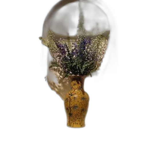 crown, jewelry, flower, staff, photorealistic, 3d render, outer space, yellow transparent PNG cut-out