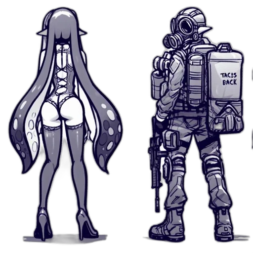 robot, weapon, cyberpunk, concept art, pixel art, anime, monochrome, pastel transparent PNG cut-out
