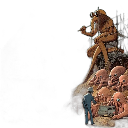 concept art, comic book art, fantasy art, otherworldly, creature, guards, great, pyramid transparent PNG cut-out