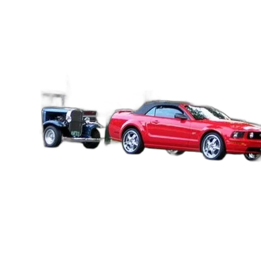 car, weapon, 3d render, photorealistic, concept art, red, convertible, mustang transparent PNG cut-out
