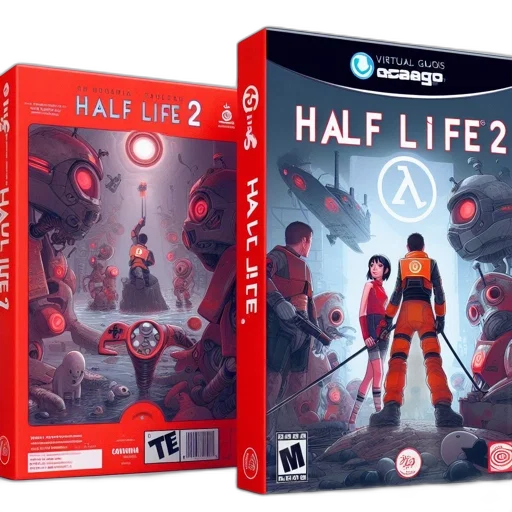 concept art, mock-up, box, art, displays, half-life, featuring, red transparent PNG cut-out
