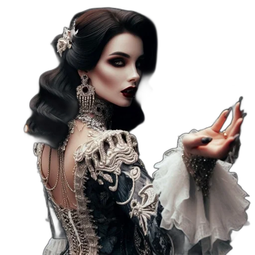 dress, jewelry, staff, face, fantasy art, photorealistic, concept art, pixel art transparent PNG cut-out