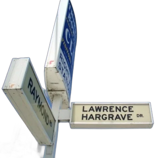 3d render, street, sign, lawrence, hargrave, shown, front, blue transparent PNG cut-out