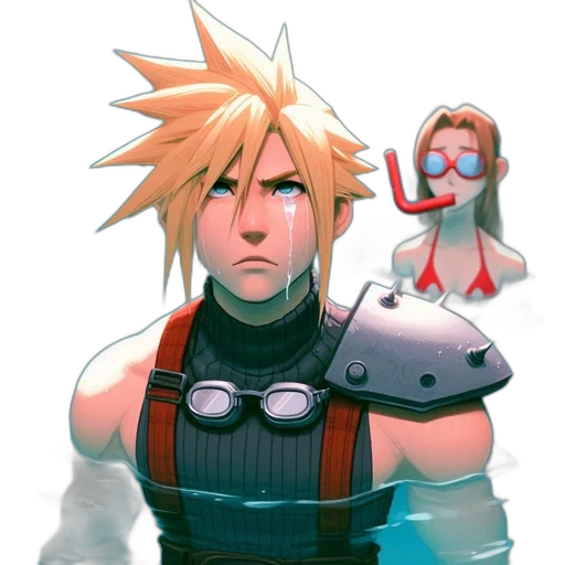 weapon, sword, face, creature, concept art, pixel art, comic book art, 3d render transparent PNG cut-out