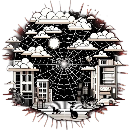 umbrella, building, concept art, pixel art, 3d render, comic book art, outer space, city street transparent PNG cut-out