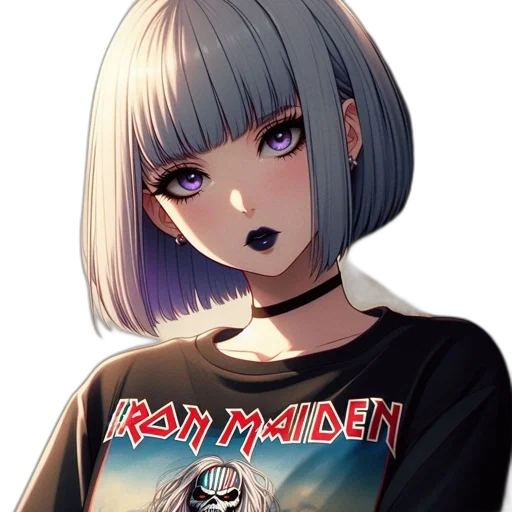 face, robot, jacket, hair, anime, vaporwave, cartoon, cyberpunk transparent PNG cut-out