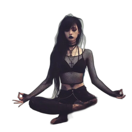 concept art, fantasy art, pixel art, 3d render, dark, woman, distinctive, makeup transparent PNG cut-out