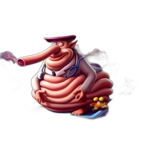 dragon, creature, staff, hat, concept art, 3d render, fantasy art, pixel art transparent PNG cut-out