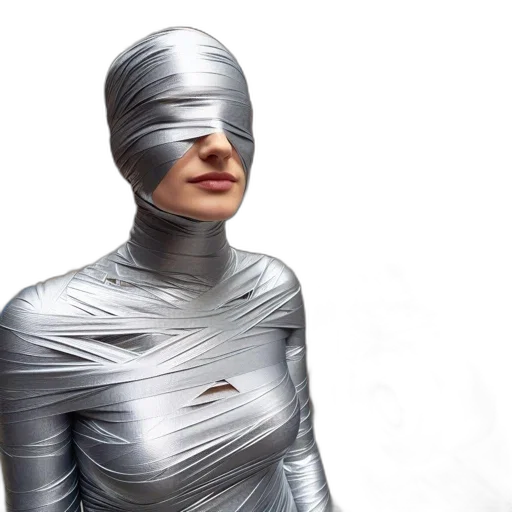 robot, mask, dress, face, cyberpunk, concept art, 3d render, outer space transparent PNG cut-out