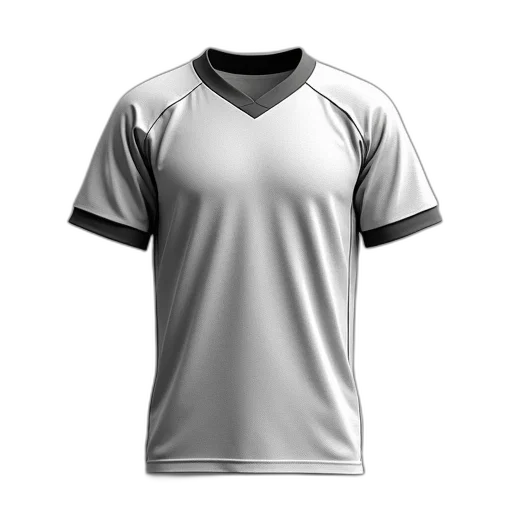 3d render, photorealistic, monochrome, grey, white, hockey, jersey, shirt transparent PNG cut-out