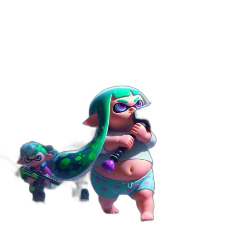 weapon, creature, animal, dress, concept art, 3d render, pixel art, vaporwave transparent PNG cut-out