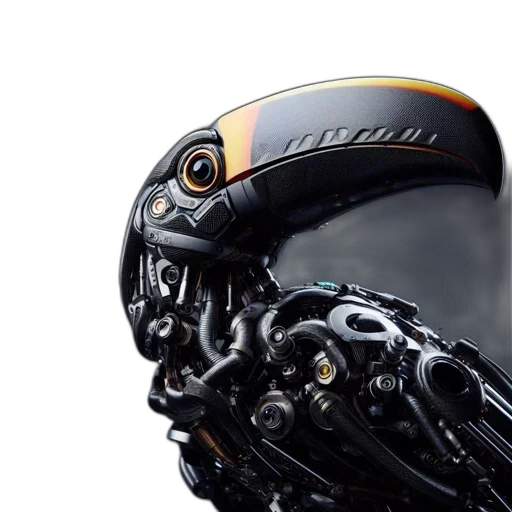 robot, weapon, creature, 3d render, cyberpunk, concept art, photorealistic, elaborate transparent PNG cut-out