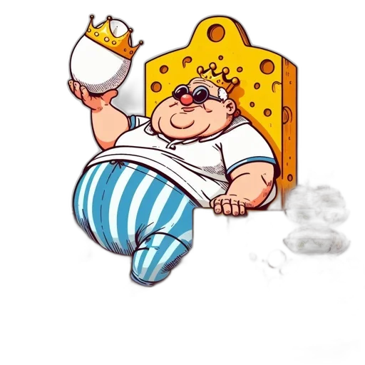 crown, food, concept art, photorealistic, oversized, character, resembling, king transparent PNG cut-out