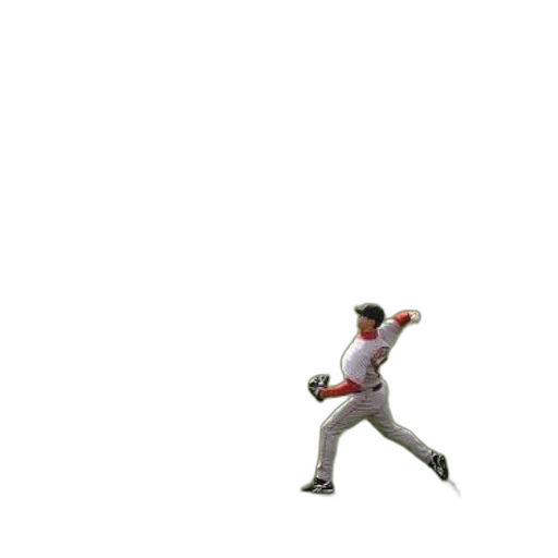 baseball, player, white, uniform, red, sleeves, black, cap transparent PNG cut-out