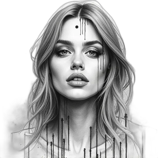 face, jewelry, photorealistic, pencil sketch, fantasy art, comic book art, pen, sketch transparent PNG cut-out